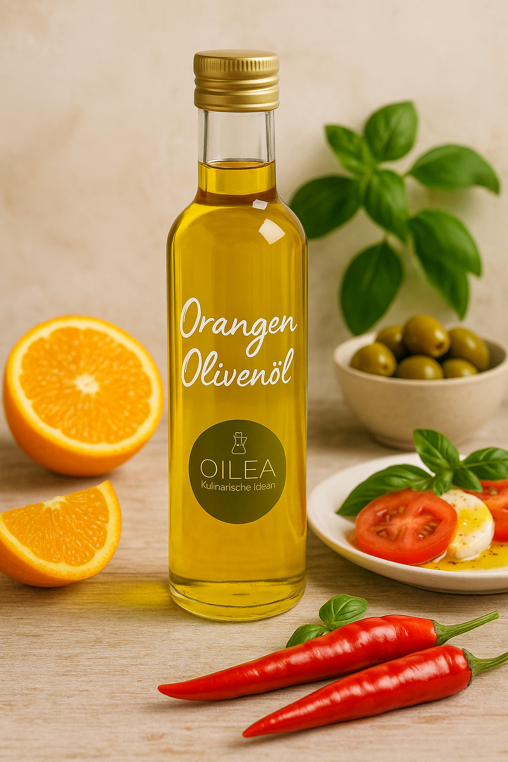 Orangen-Olivenöl – Fruchtig & Aromatisch für Salate, Fisch, Desserts & Feinschmecker | Premium Qualität von OILEA