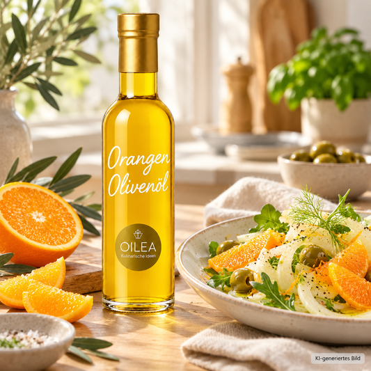 OILEA Orange auf Olivenöl zu Orangen-Fenchelsalat – Serviervorschlag