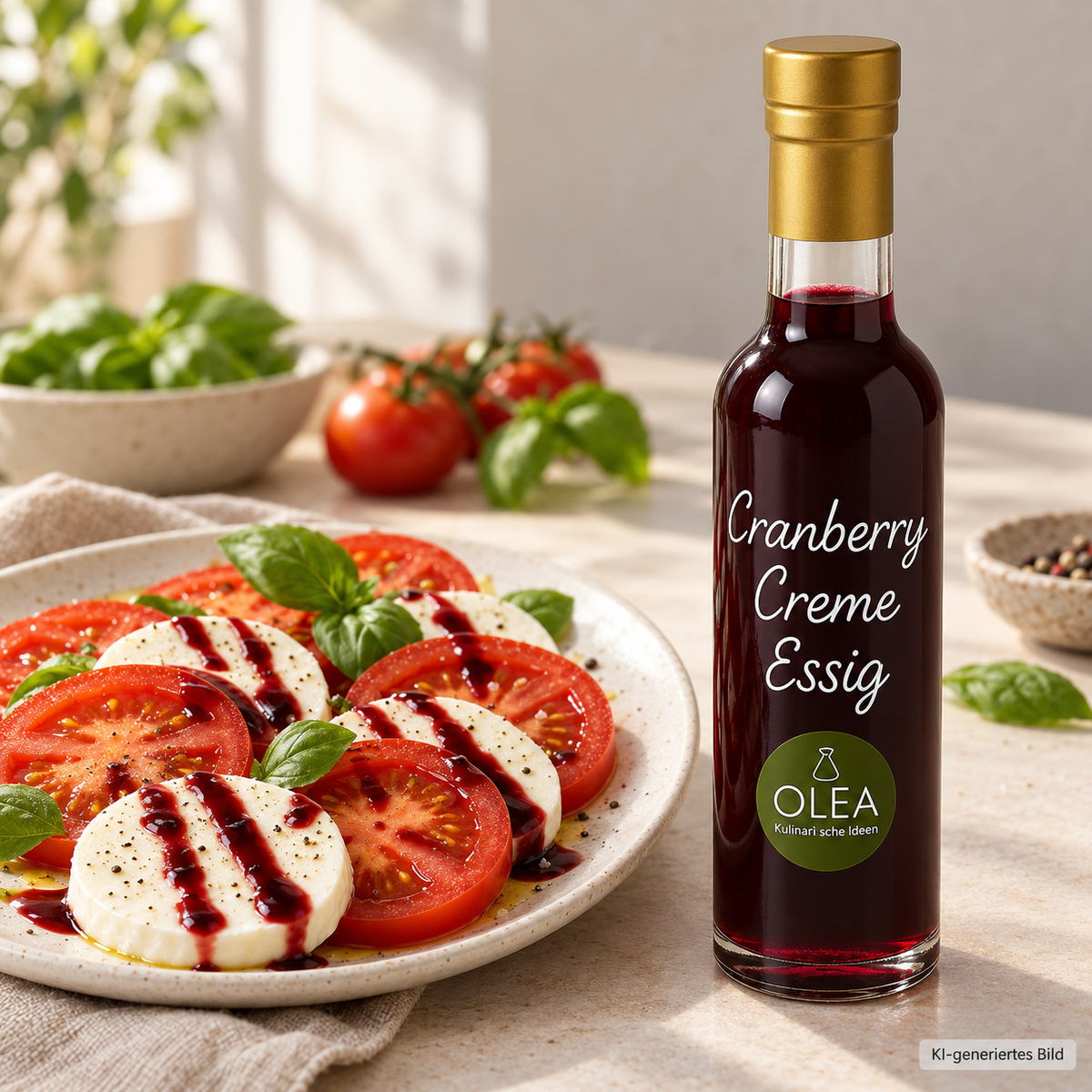 OILEA Cranberry Creme Essig – Serviervorschlag