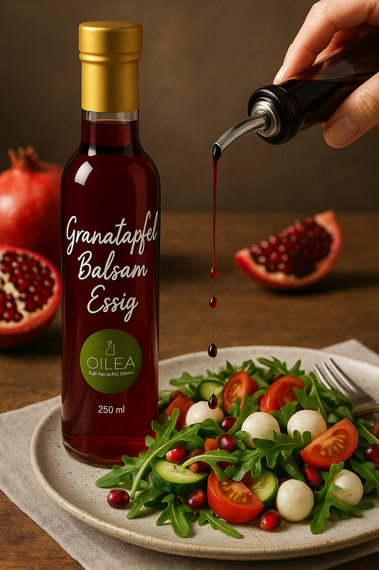Granatapfel Balsam Essig â Fruchtig, Exotisch & VerfĂŒhrerisch | Premium QualitĂ€t von OILEA. 5% SĂ€ure