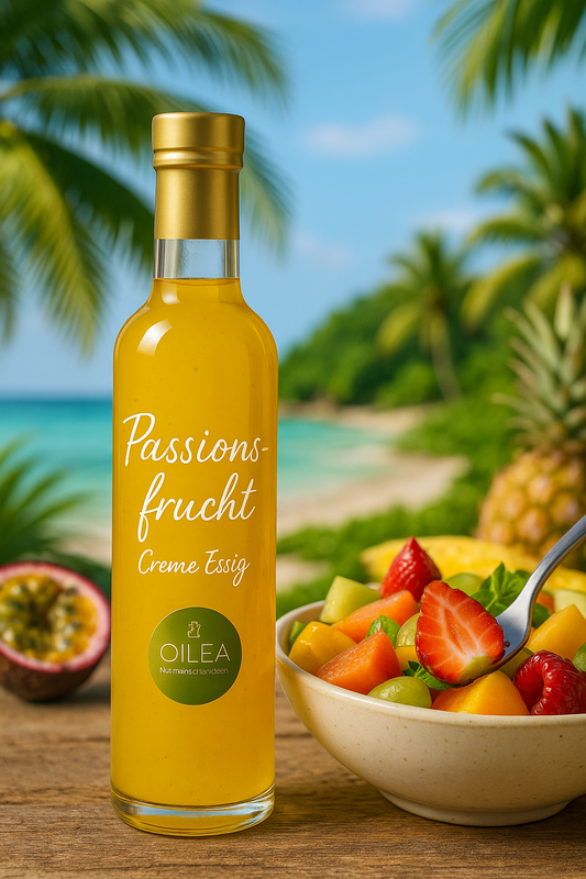 Passionsfrucht Balsam Essig â Exotisch, Fruchtig & Erfrischend | Premium QualitĂ€t von OILEA. 3% SĂ€ure