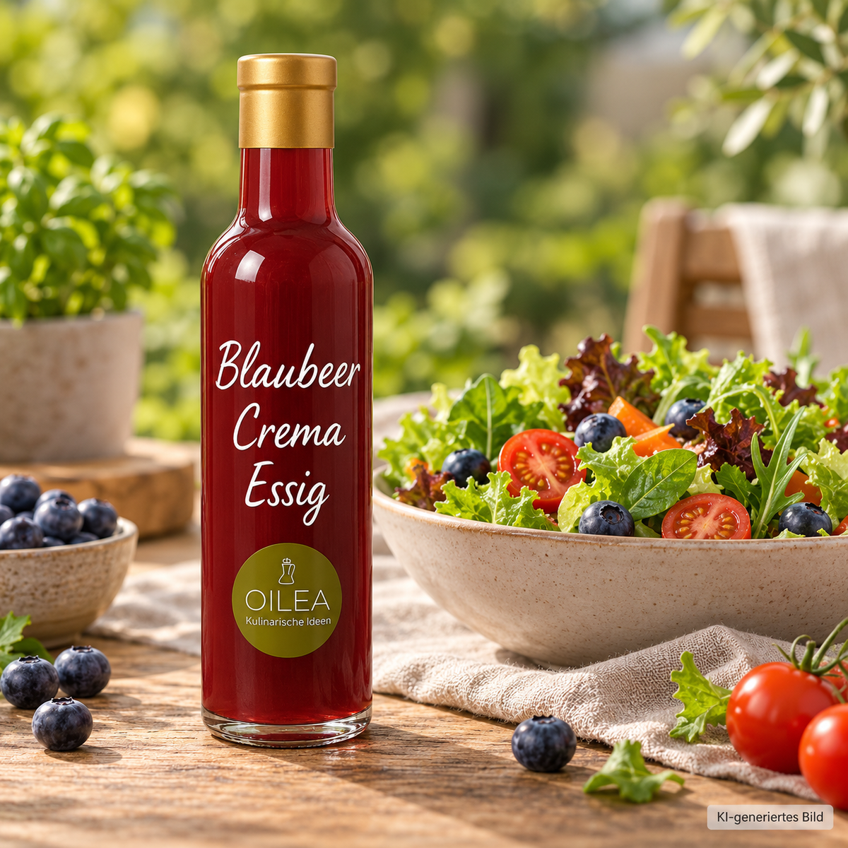 OILEA Blaubeer Creme Essig – Serviervorschlag