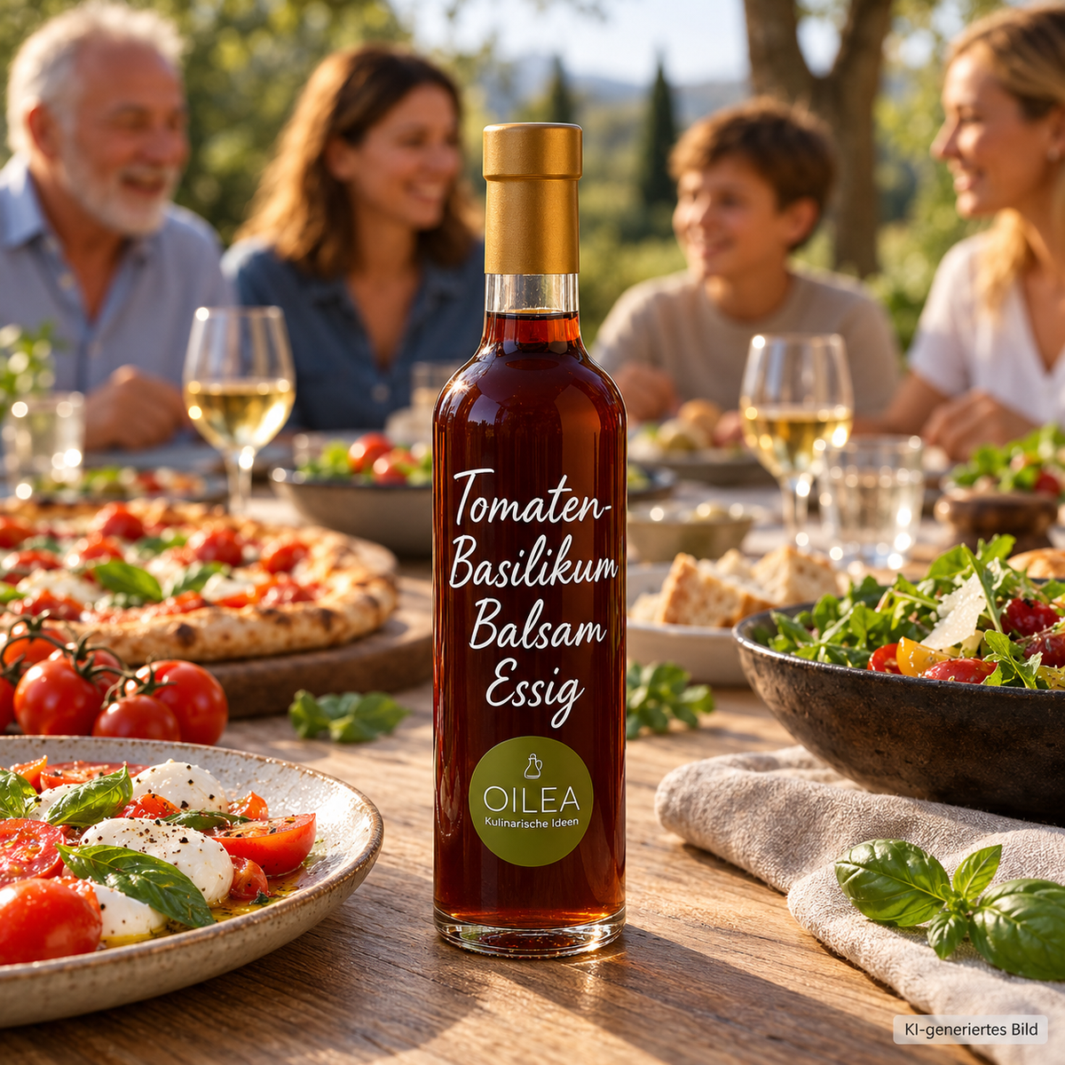 OILEA Tomaten-Basilikum Balsam Essig – Serviervorschlag
