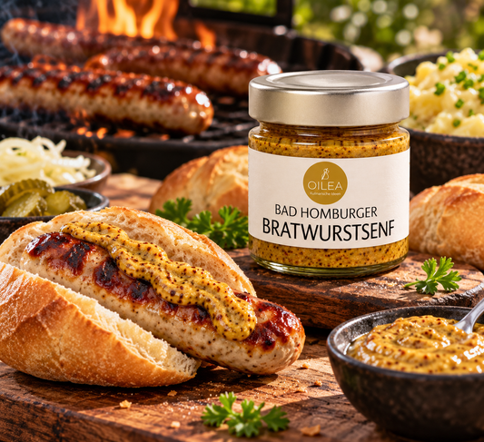 Bad Homburger Bratwurst Senf | Würziger Senf mit Kubebenpfeffer | 115 ml