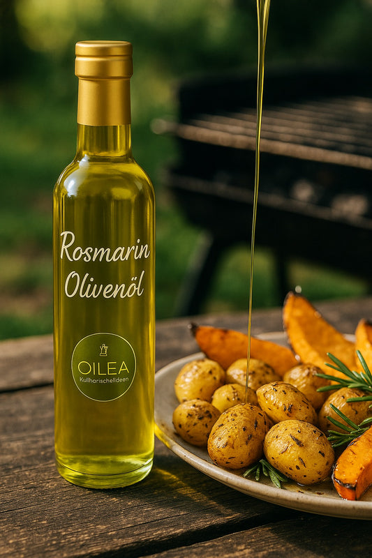 Rosmarin-Olivenöl – Würzig & Aromatisch für Fleisch, Kartoffeln, Gemüse & mediterrane Küche | Premium Qualität von OILEA