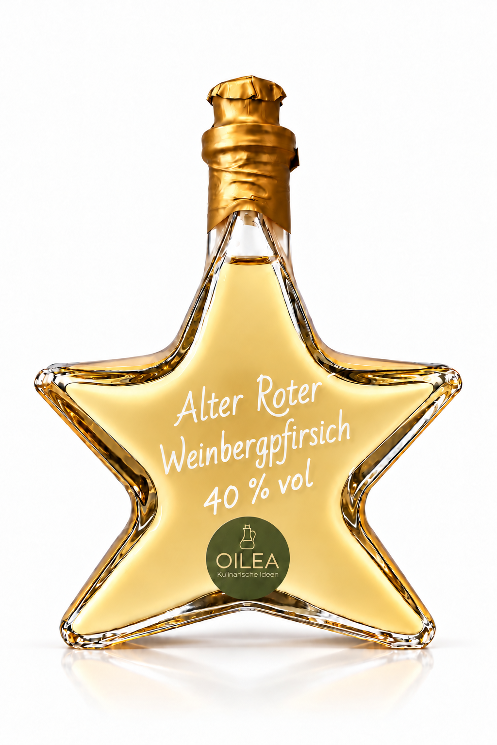 Alter Roter Weinbergpfirsich 40 % vol in der OILEA-Sternflasche mit 200 ml