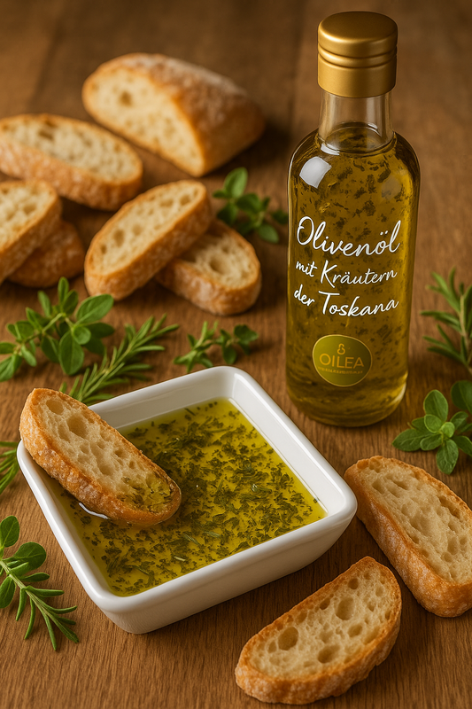 Olivenöl mit Olivenöl mit Kräutern der Toskana – Mediterranes Aroma für Salate, Pasta & Grillgerichte | 100 % naturrein