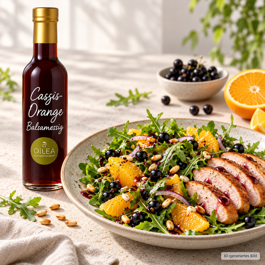 OILEA Cassis-Orange Balsamessig – Serviervorschlag