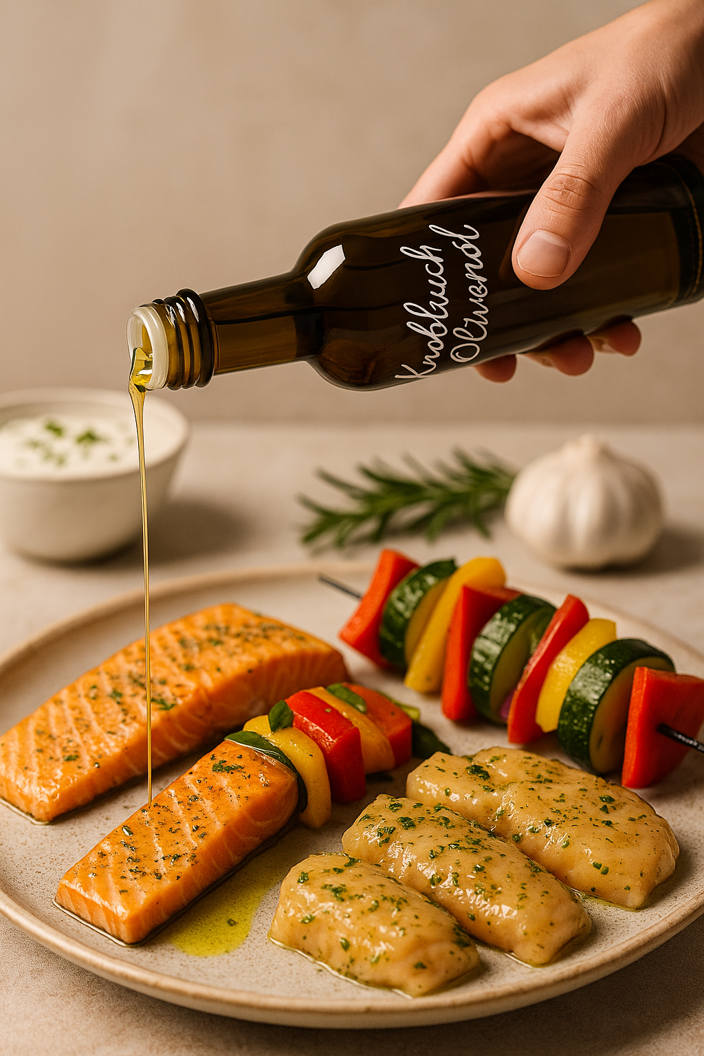 Knoblauch-Olivenöl – Mediterrane Würze für Pasta, Pizza & Grillgerichte | 100 % naturrein