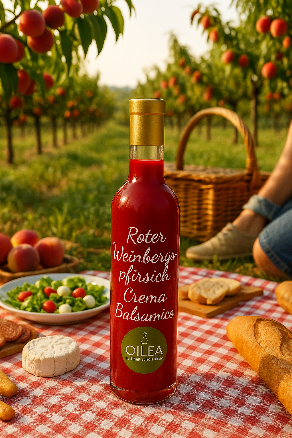 Roter Weinbergs-Pfirsich Crema Balsamico – Aromatisch, Fruchtig & Verführerisch | Premium Qualität von OILEA