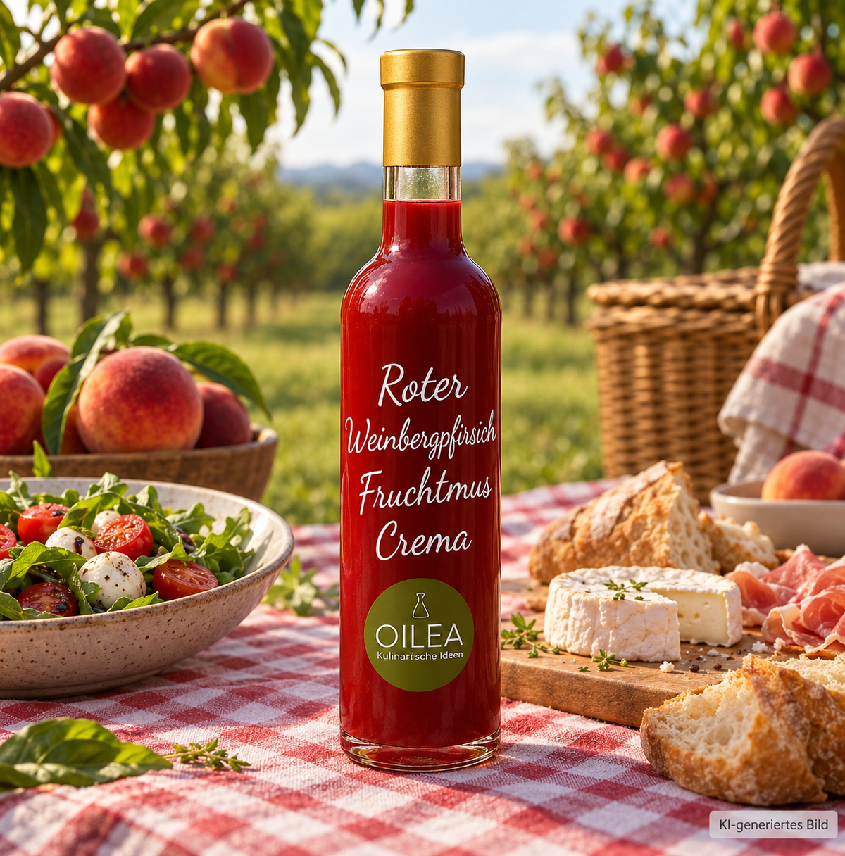 OILEA Roter Weinbergpfirsich Fruchtmus Crema – Serviervorschlag