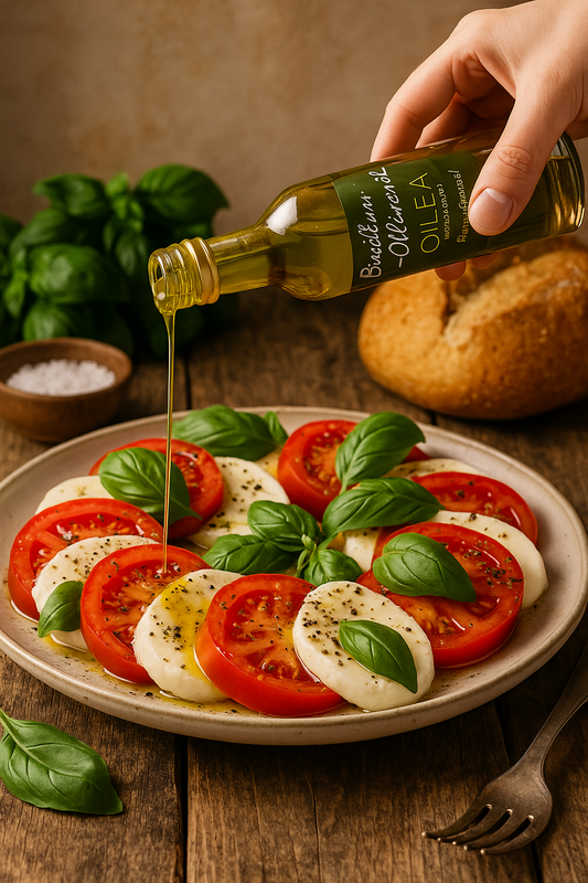 Basilikum-Olivenöl – Frisch & Aromatisch für Salate, Pasta & Antipasti | Premium Qualität von OILEA