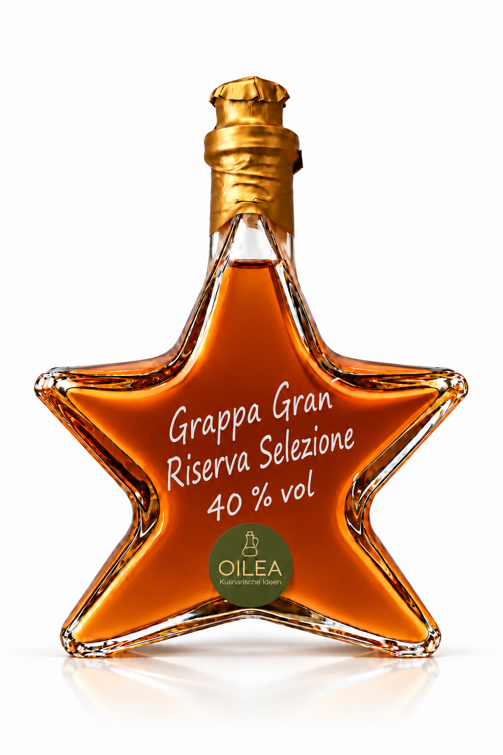 Grappa Gran Riserva Selezione 40 % vol in der OILEA-Sternflasche mit 200 ml