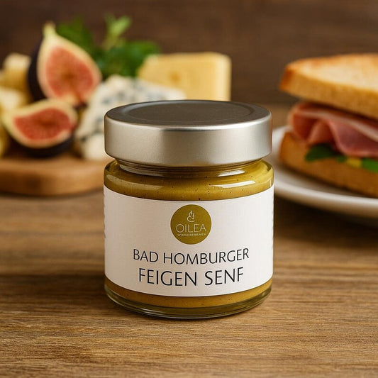 Bad Homburger Feigen Senf | Handgemachter Feinkost-Senf aus Manufaktur | Perfekt zu Käse, Fleisch, Sandwiches, Geschenkidee. 115ml