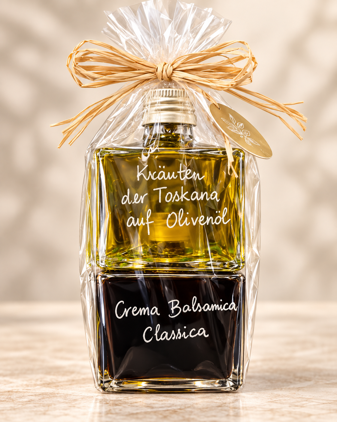 Mediterranes Geschenkset mit Kräuter der Toskana Olivenöl und Crema Balsamica Classica