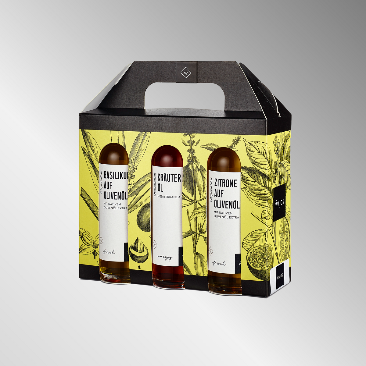 Wajos Genuss- und Geschenkset Essig und Öl, 6 x 40 ml