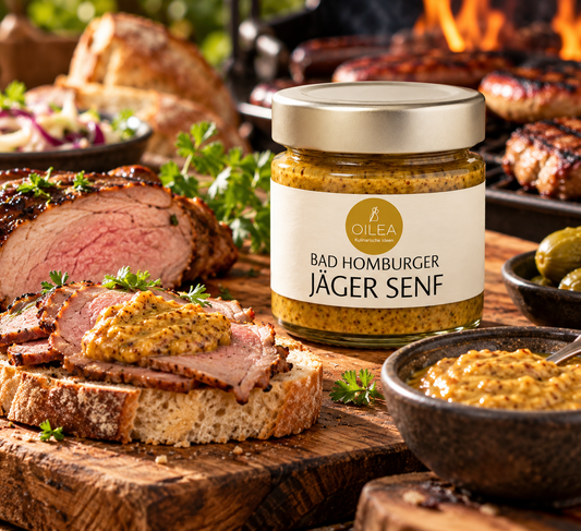 Bad Homburger Jäger Senf | Würziger Bier-Senf mit Landbier | 115 ml
