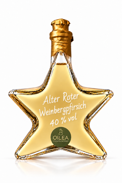 Alter Roter Weinbergpfirsich 40 % vol in der OILEA-Sternflasche mit 200 ml