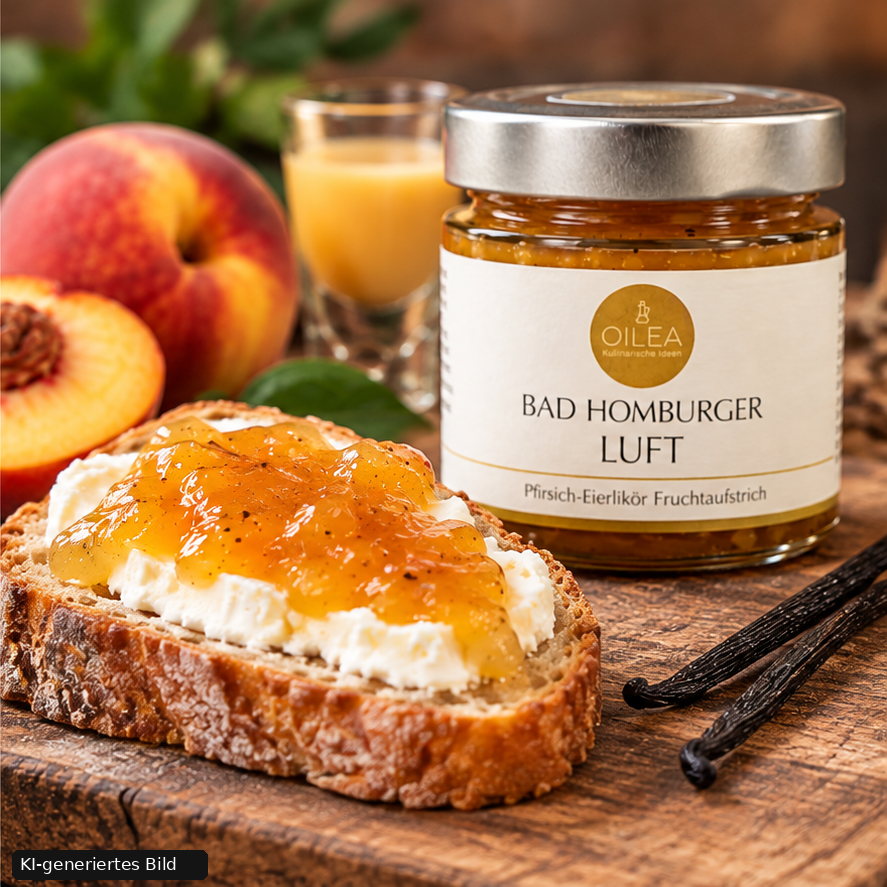 KI-generiertes Anwendungsbild Bad Homburger Luft auf Brot mit Frischkäse