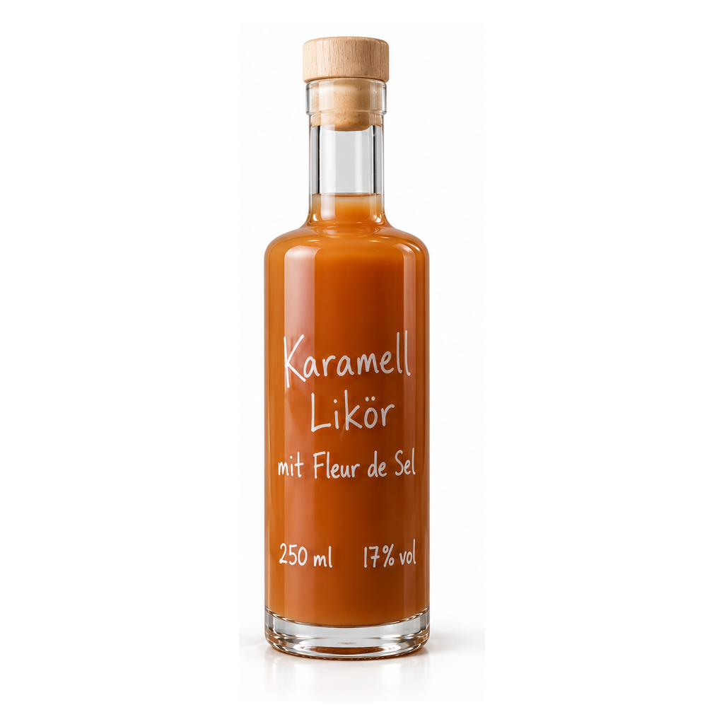 Karamell Likör mit Fleur de Sel Geradhalsflasche 250 ml