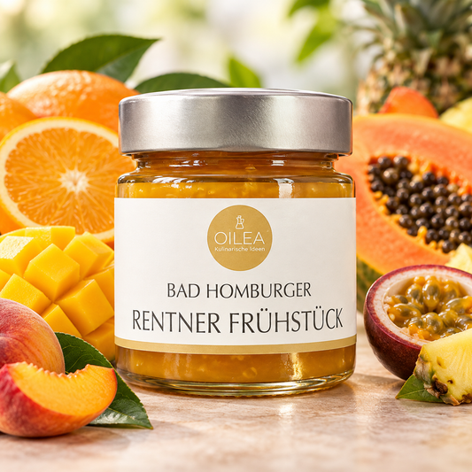 Bad Homburger Rentner Frühstück Orange-Mango-Papaya Fruchtaufstrich
