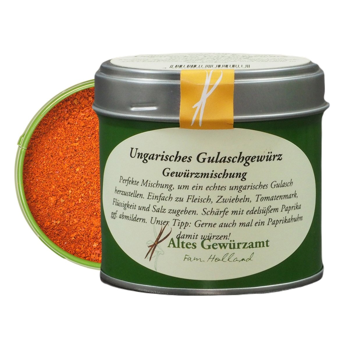 Ungarisches Gulaschgewürz, Originaldose mit 75 g von Altes Gewürzamt – Familie Holland