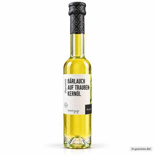 Wajos Bärlauch auf Traubenkernöl – Originalflasche 100 ml, Produktansicht