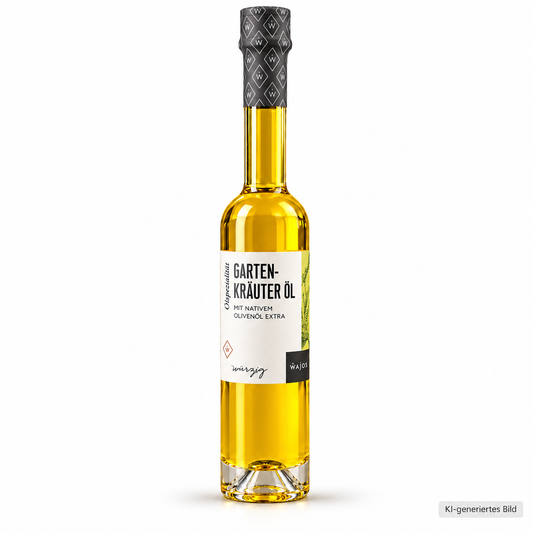 Wajos Gartenkräuter Öl mit nativem Olivenöl extra 100 ml – Produktansicht